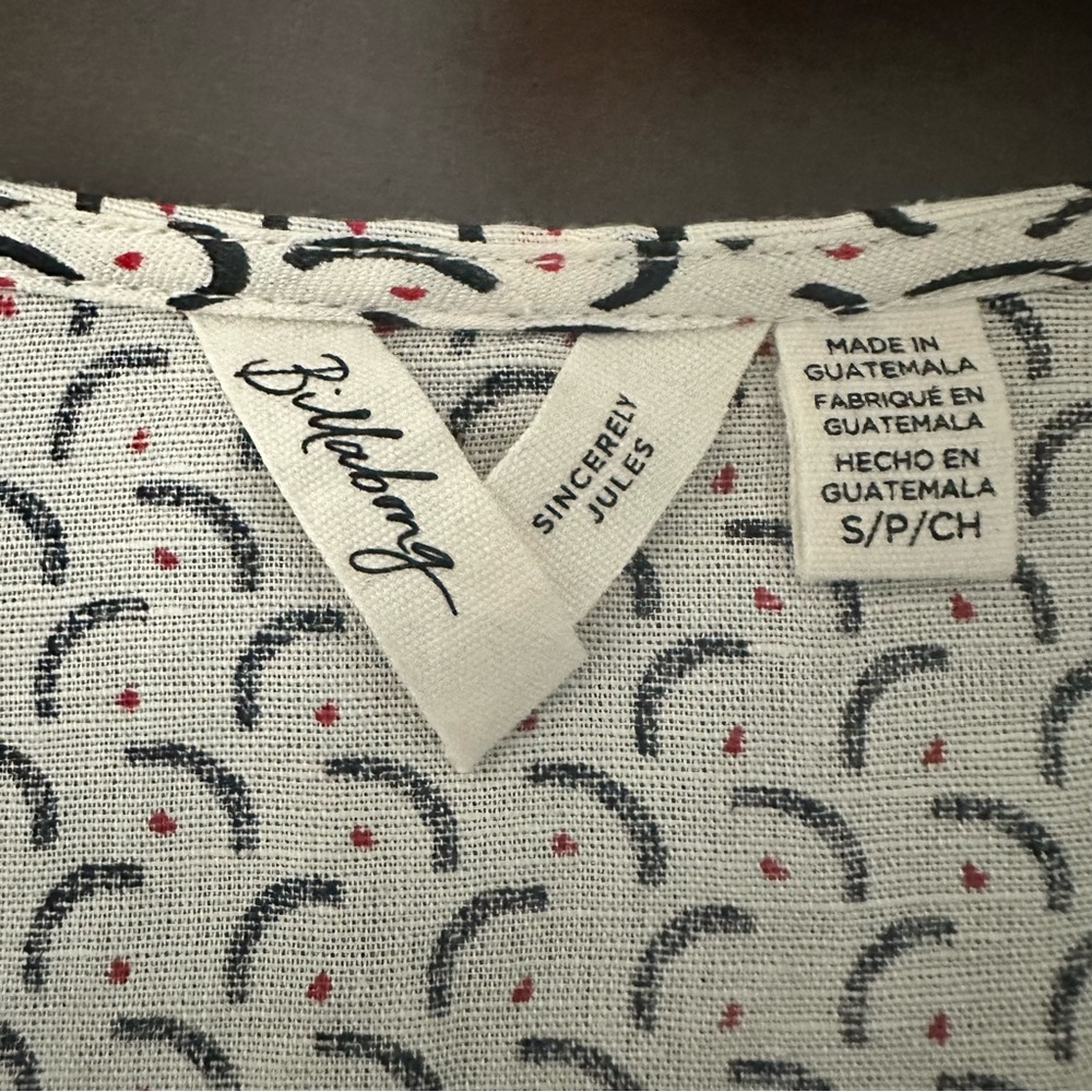 Billabong x Sincerely Jules Wrapped in Love Linen Blend Long Sleeve Blouse Small - Picture 5 of 5
